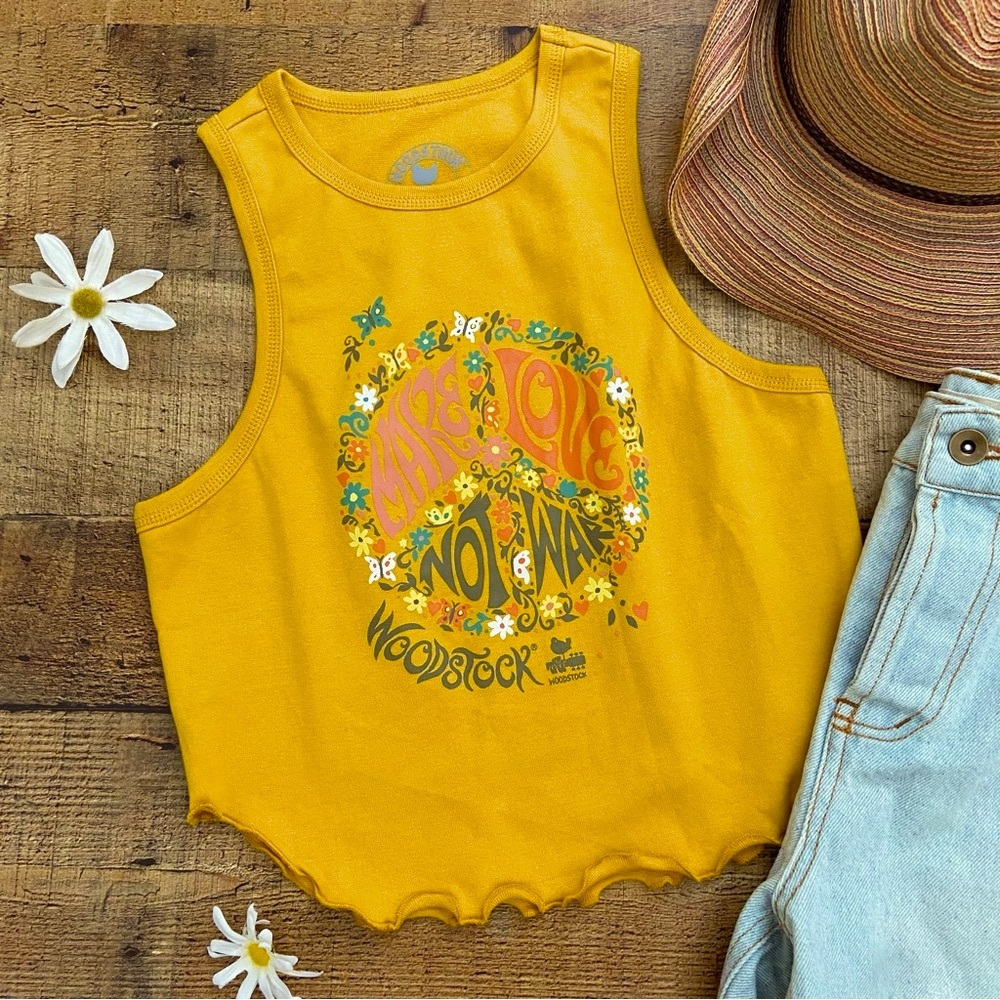 Crop Top WOODSTOCK Floral Golden Crop Top